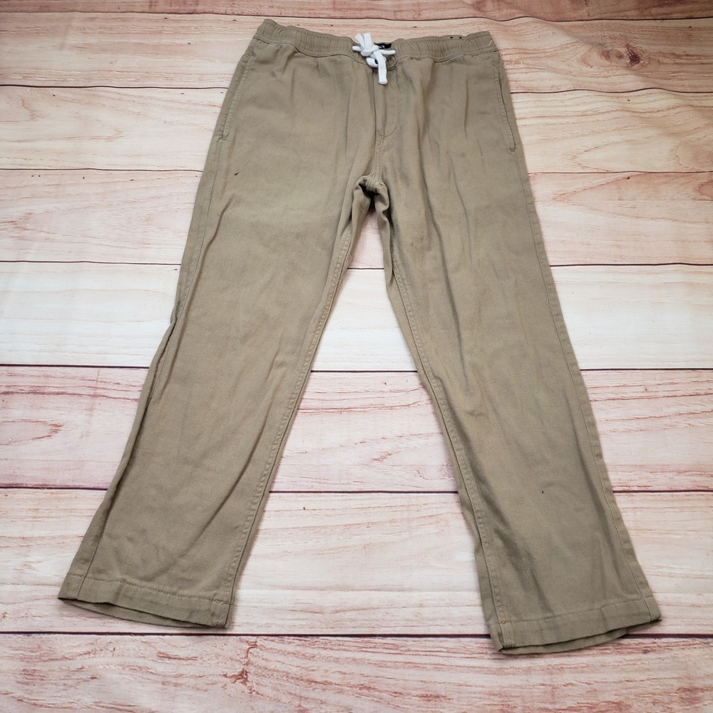 Rip Curl Pants Mens Small Khaki‎ Tan Straight Fit Elastic Waist Cotton Surfing